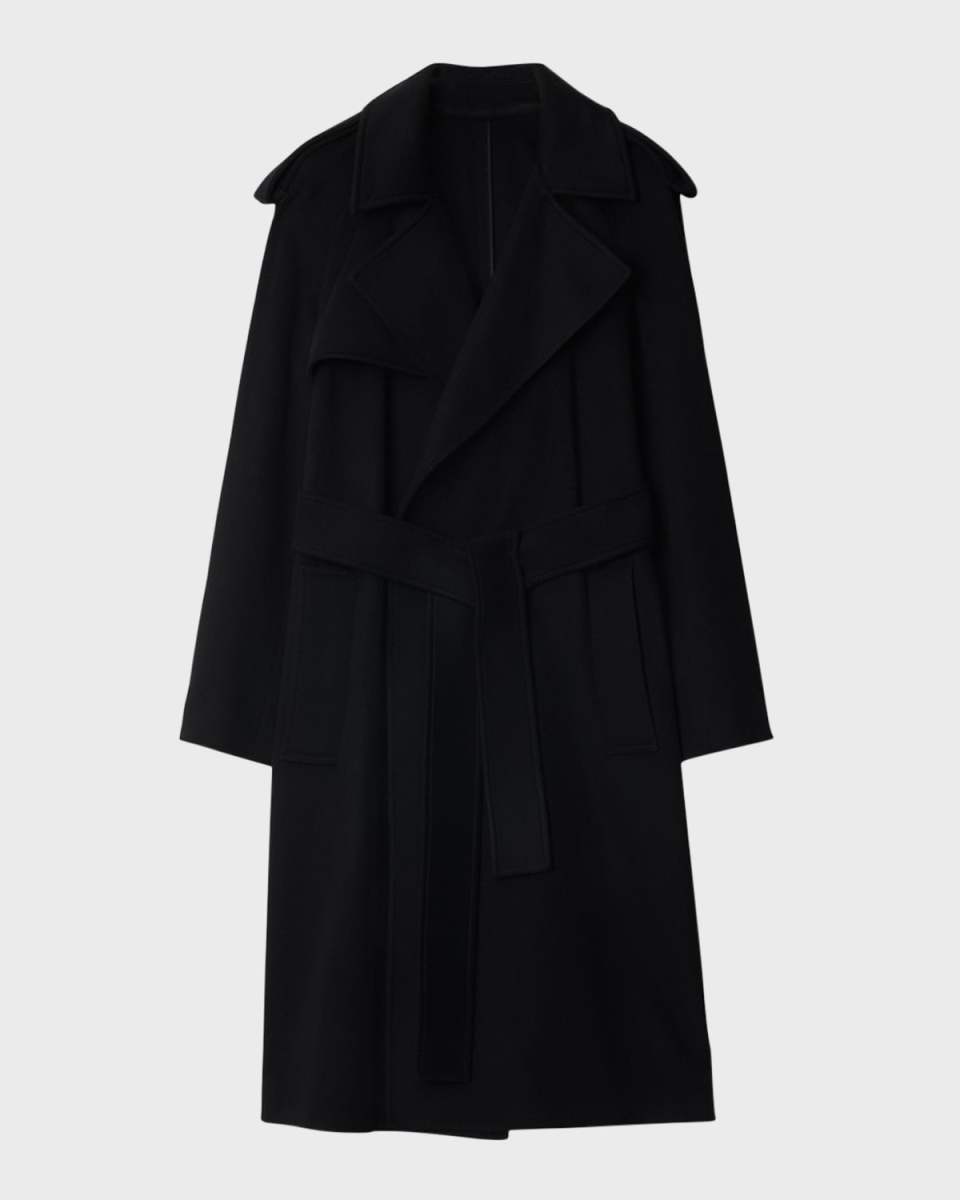 Cashmere Belted Wrap Trench Coat