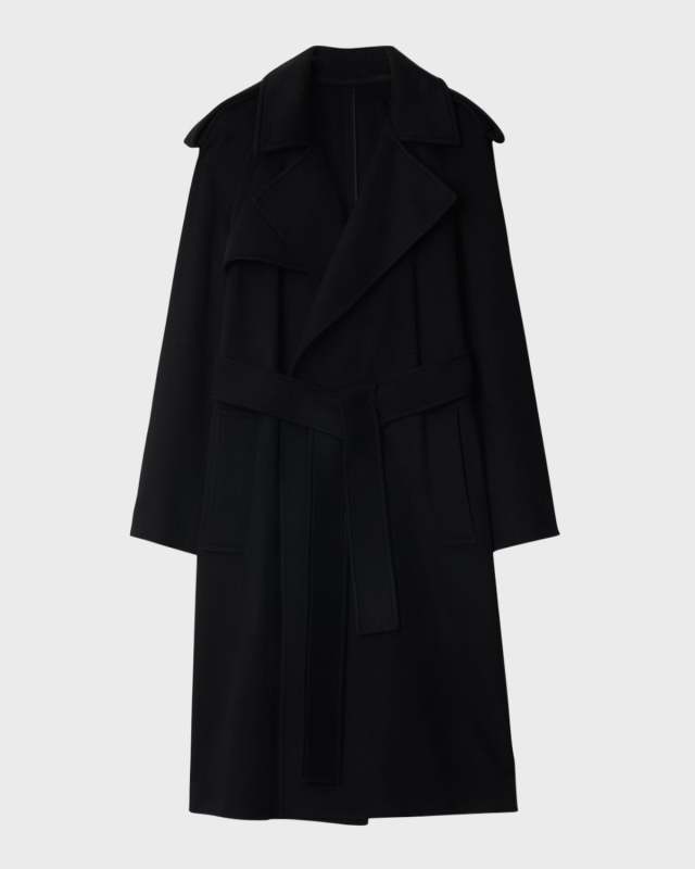 Cashmere Belted Wrap Trench Coat