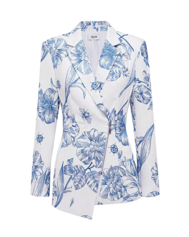 Cora Embroidered Asymmetric Blazer