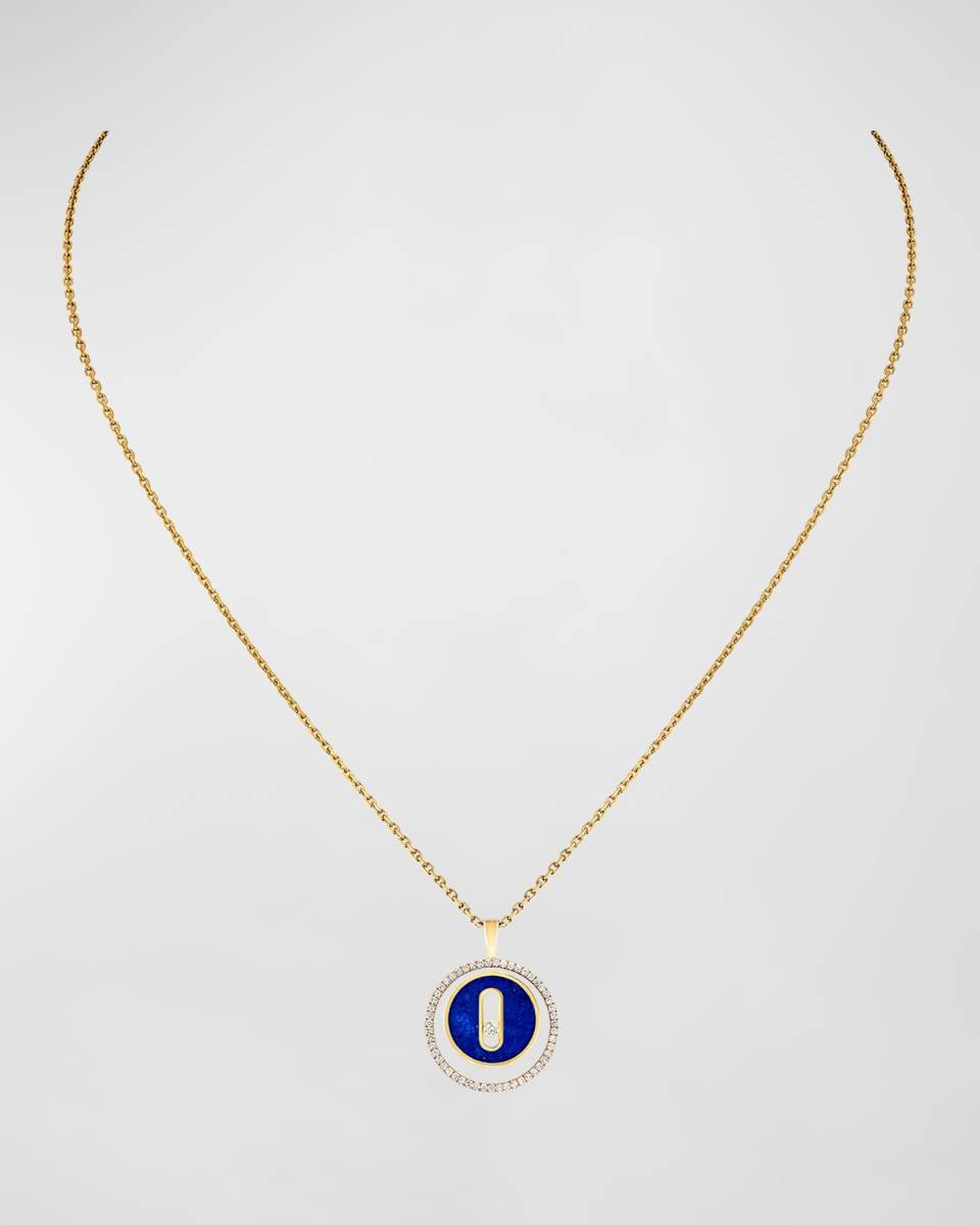 Lucky Move 18K Rose Gold Lapis & Diamond Pendant Necklace