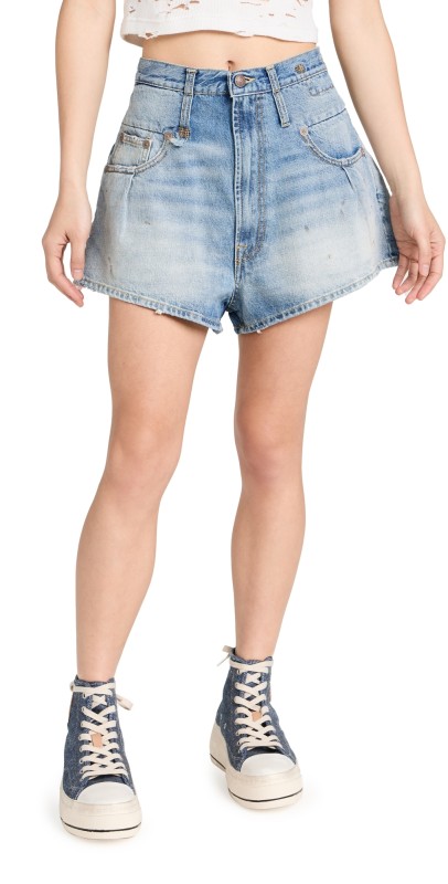 R13 Double Belt Loop Venti Shorts Turner Blue