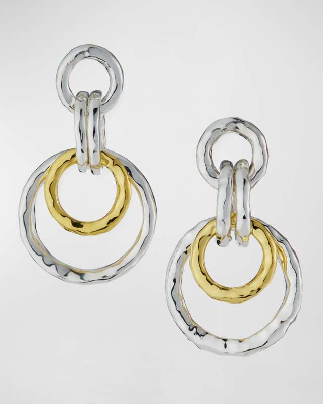 Hammered Chunky Link Earrings in Chimera