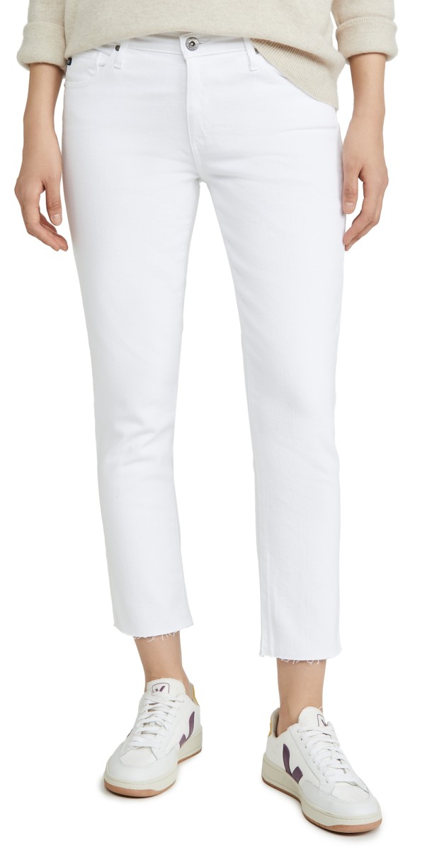 AG The Prima Crop Jeans White