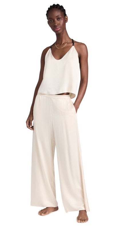 Lunya Washable Silk Cami Pant Set Swan White