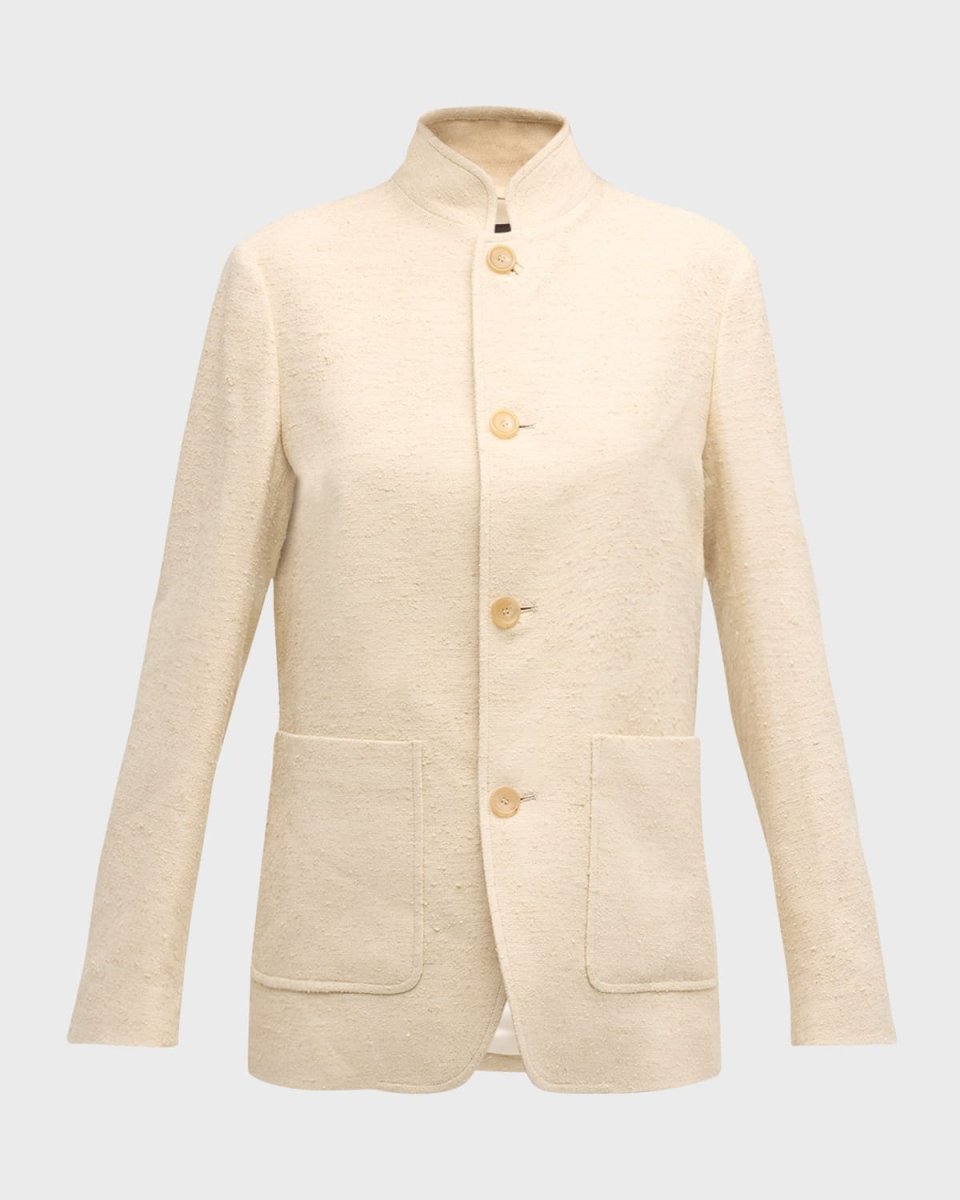 Iconic Spagna Wool Silk Single-Breasted Jacket