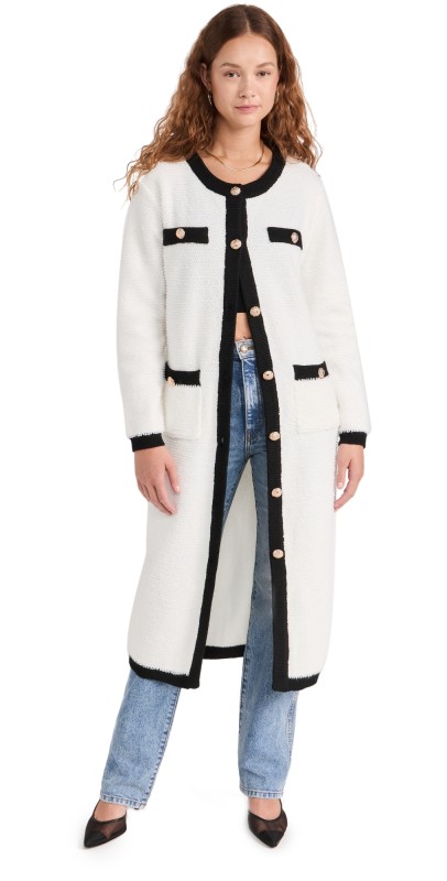 Line & Dot Bon Cardigan Ivory and Black