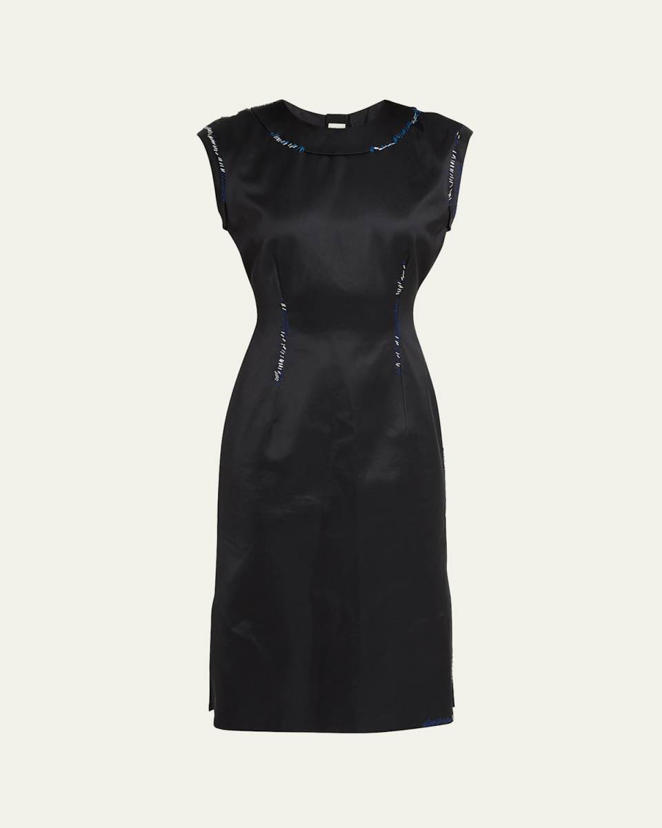 Stitched Sheath Midi Dress