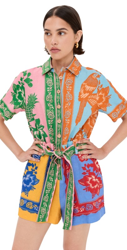 FARM Rio Lace Garden Mix Scarves Romper Lace Garden Mix