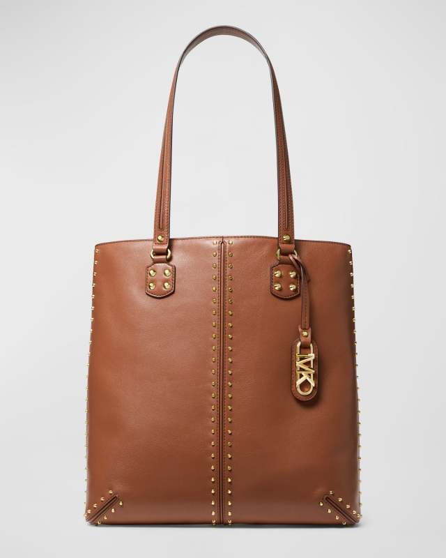 Astor Large Studded Leather Tote Bag