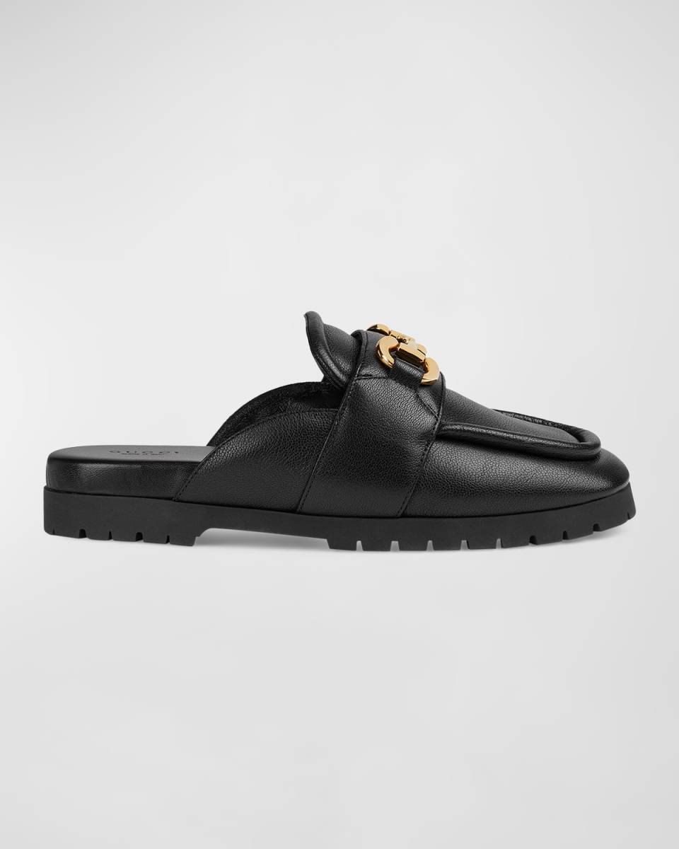 Airel Leather Horsebit Loafer Mules