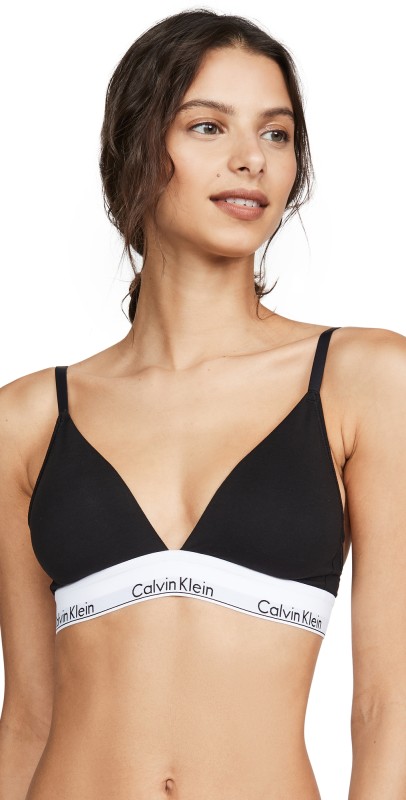 Calvin Klein Underwear Modern Cotton Lightly Lined Triangle Bralette Grey
