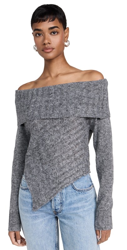 Line & Dot Betty Sweater Charcoal Grey