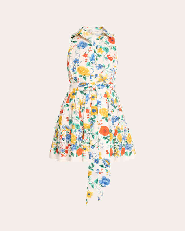 Hannah Floral Cotton Sleeveless Collared Mini Dress