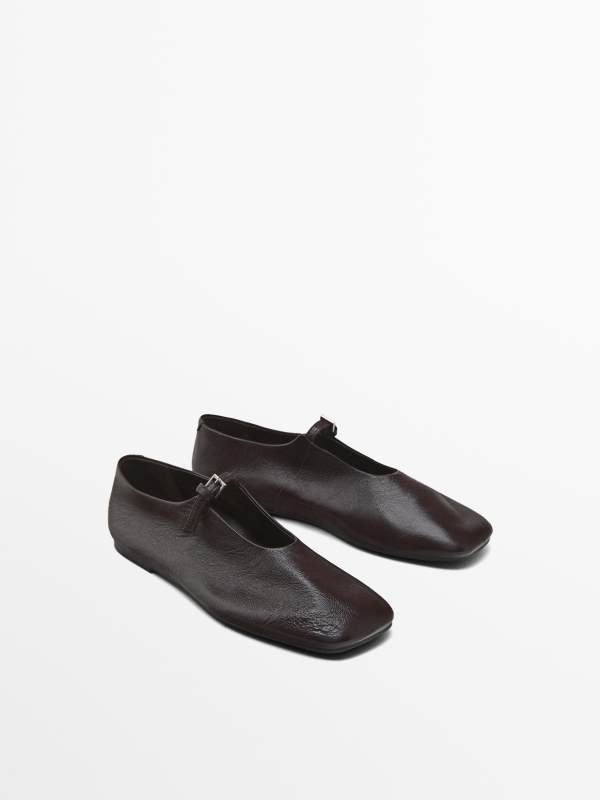 Massimo Dutti Soft ballet flats with buckle