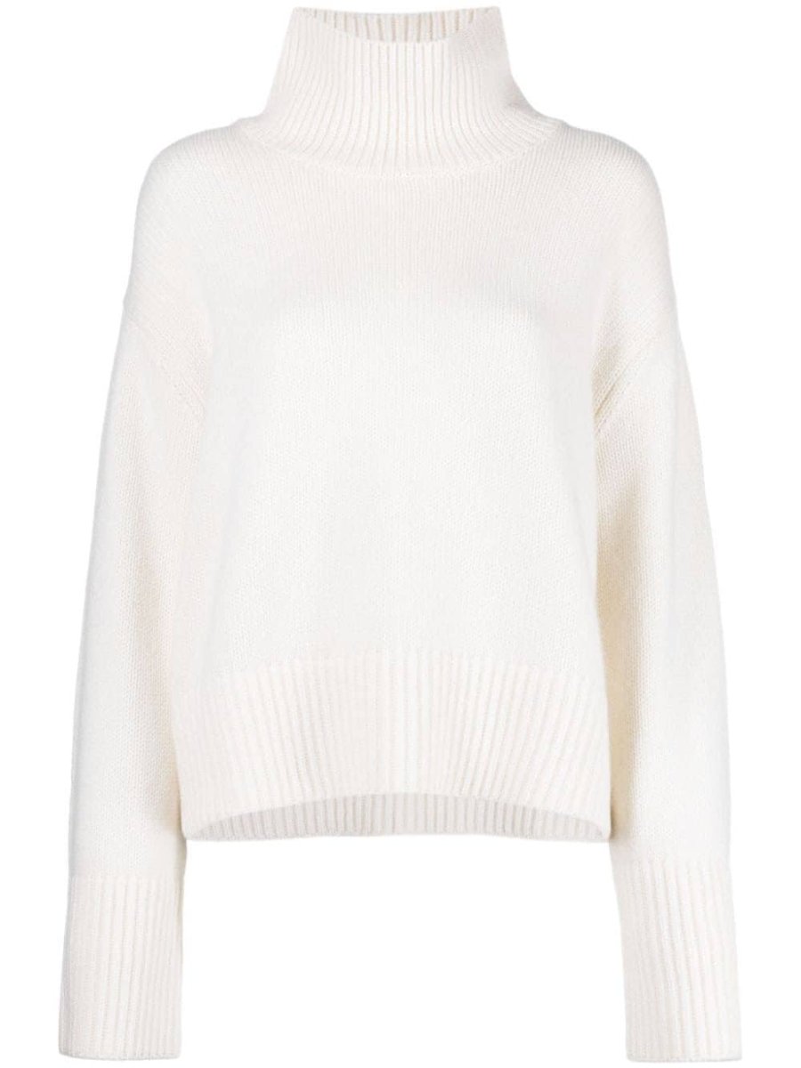 roll-neck ribbed cashmere jumper