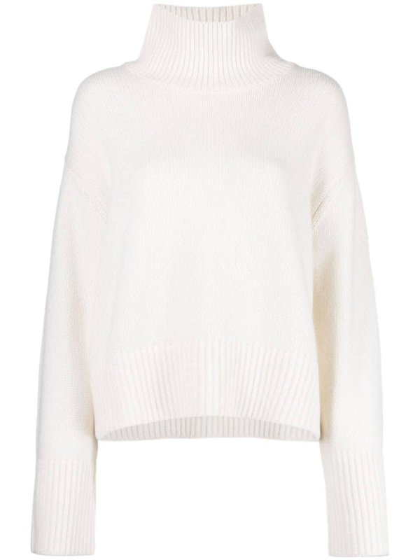 roll-neck ribbed cashmere jumper