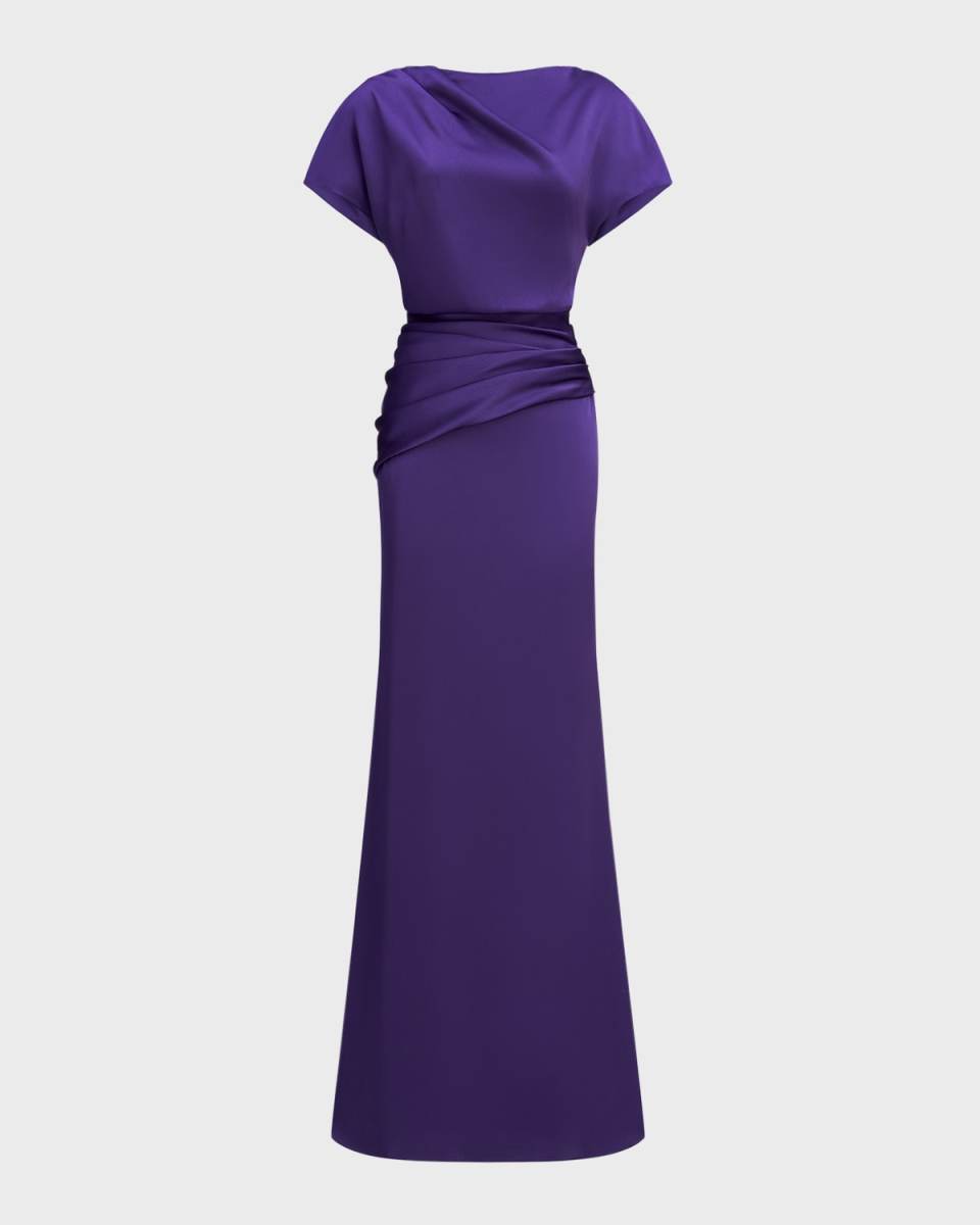 Draped Satin Trumpet Gown