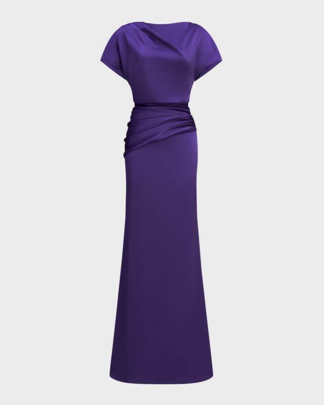 Draped Satin Trumpet Gown