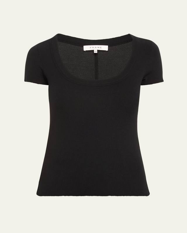 Ribbed Scoop-Neck Baby T