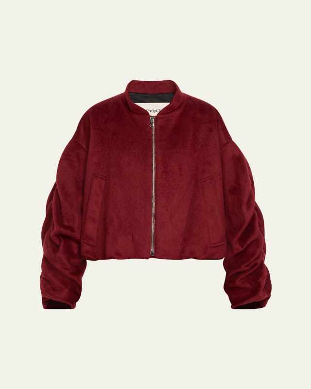 Sanguinetti Ruched Oversized Wool Mohair Jacket