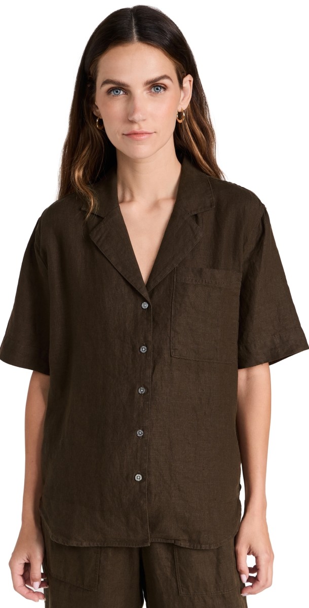 AYR Linen Pool Boy Top Sicilian Umber