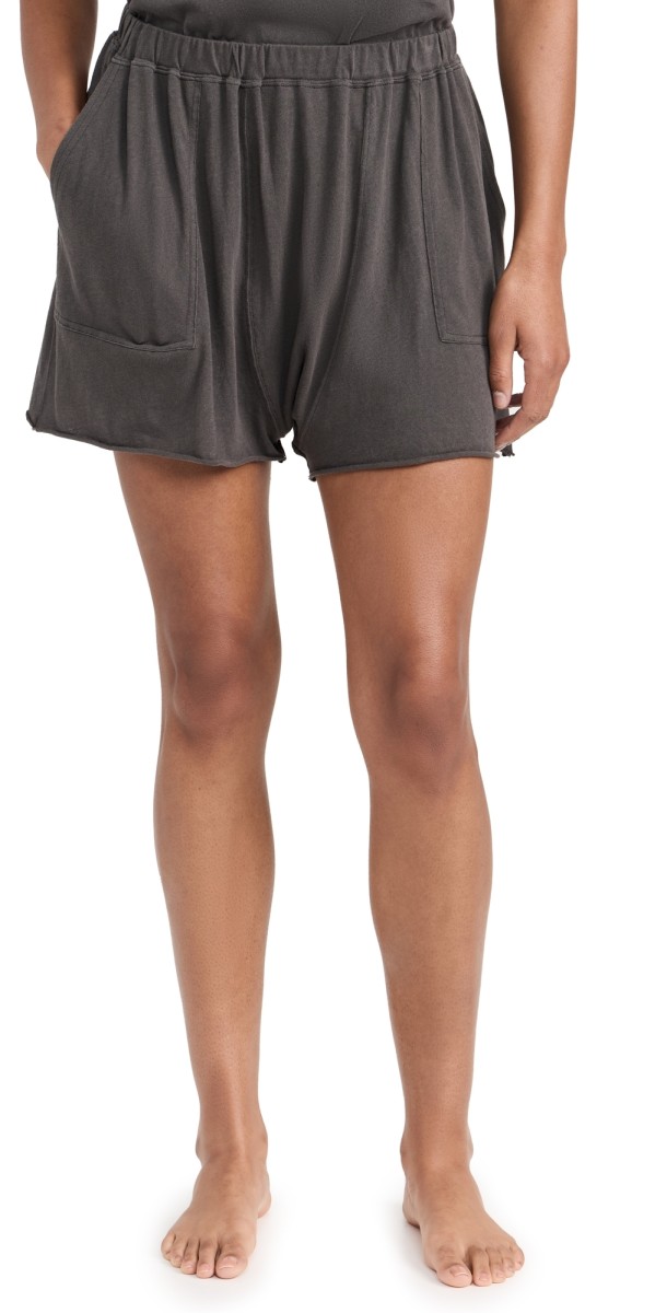 THE GREAT. The Lounge Shorts Washed Black