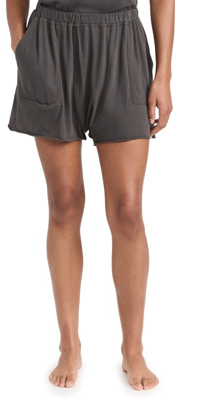 THE GREAT. The Lounge Shorts Washed Black