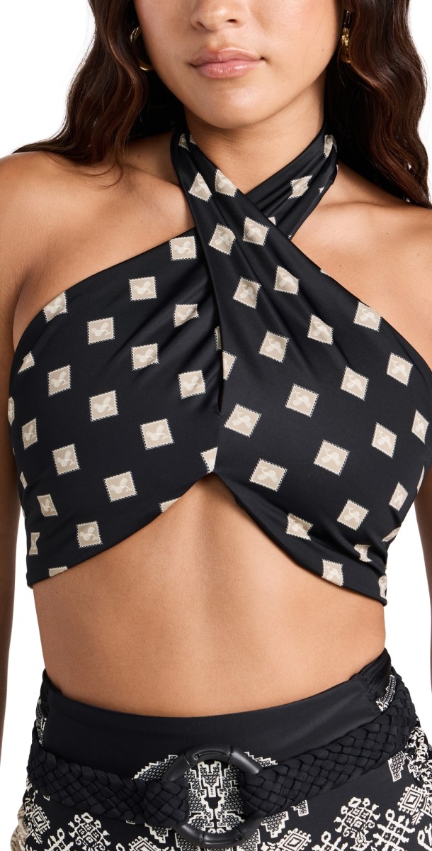 Johanna Ortiz Imilla Bikini Top Andean Black/Ecru