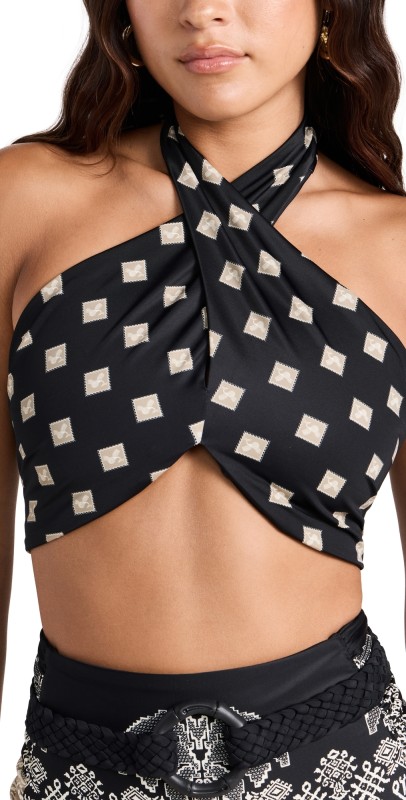 Johanna Ortiz Imilla Bikini Top Andean Black/Ecru