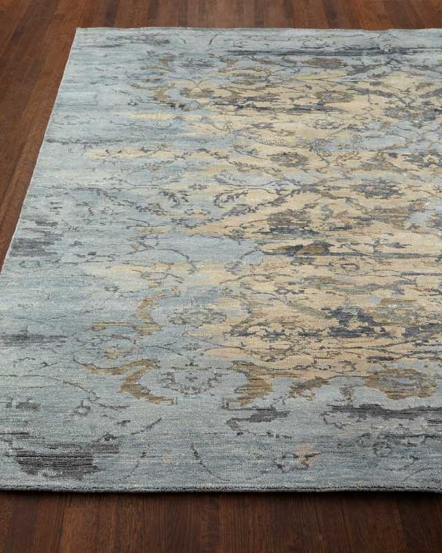 Aquamarine Hand-Knotted Rug, 9' x 12'
