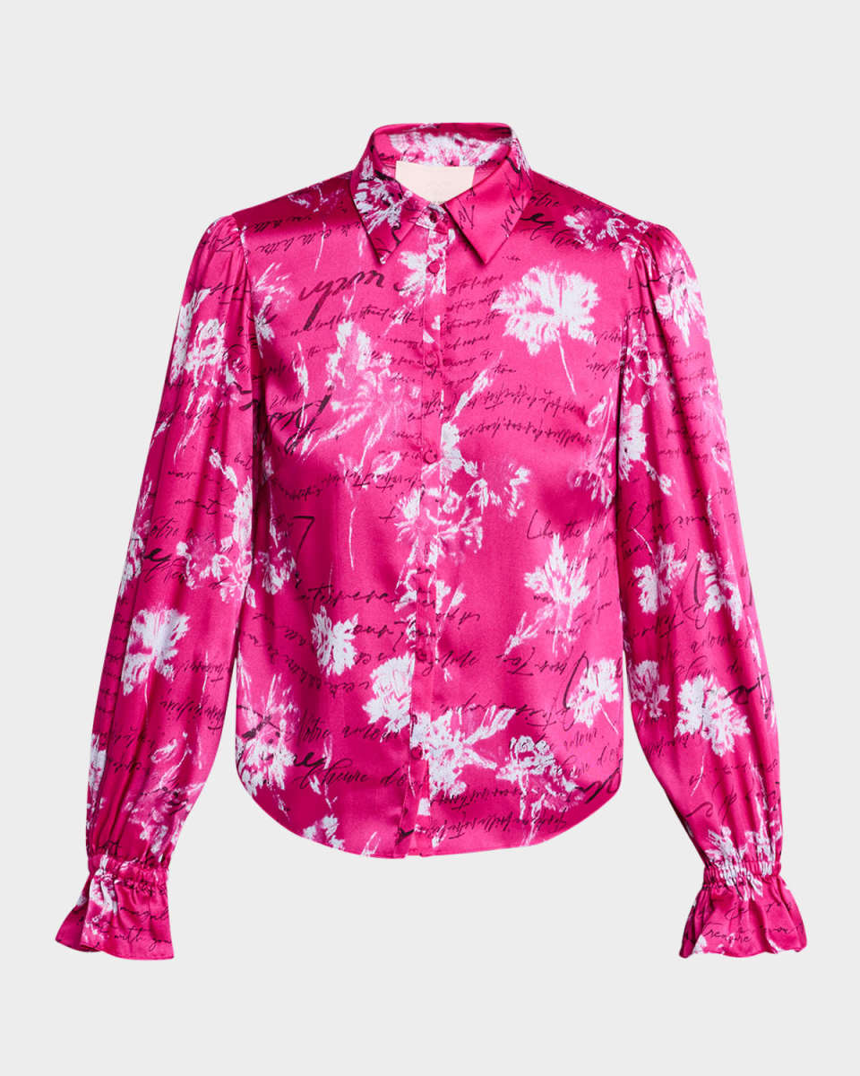 Fiona Warm Carnation Blouson-Sleeve Top