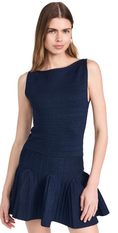 Retrofête Audrina Knit Dress Navy