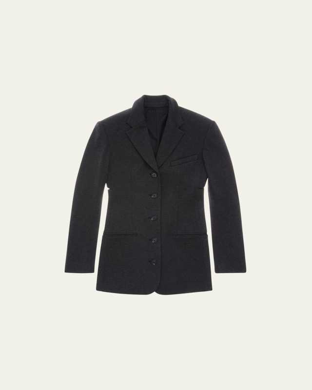 Melange Single-Breasted Blazer