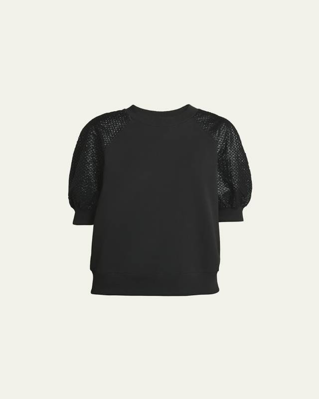 Lace-Up Crewneck T-Shirt