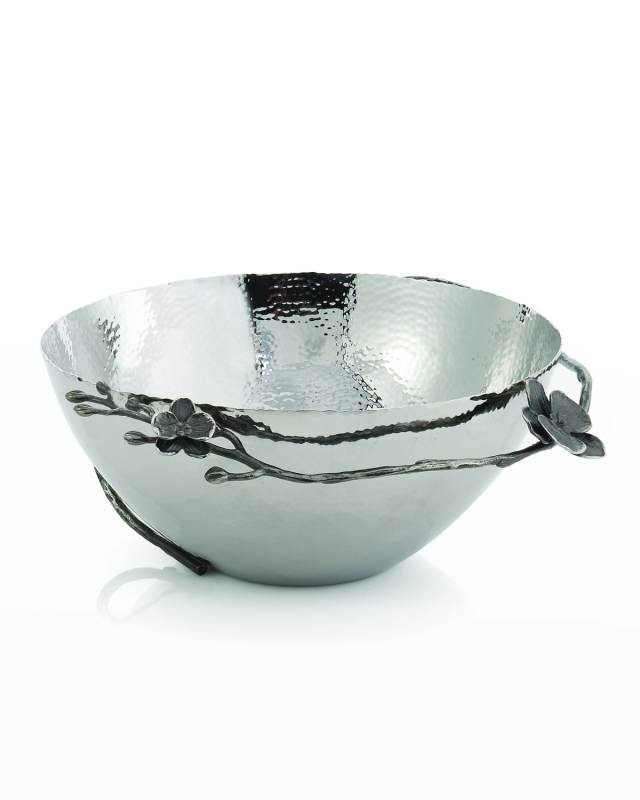 Large Black Orchid Bowl
