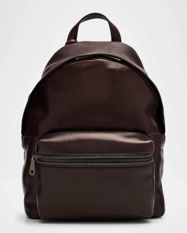 Monili Zip Leather Backpack