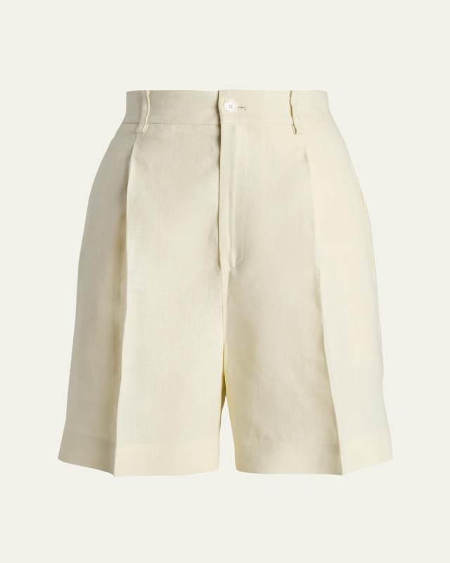 Tracy Pleated Linen Shorts