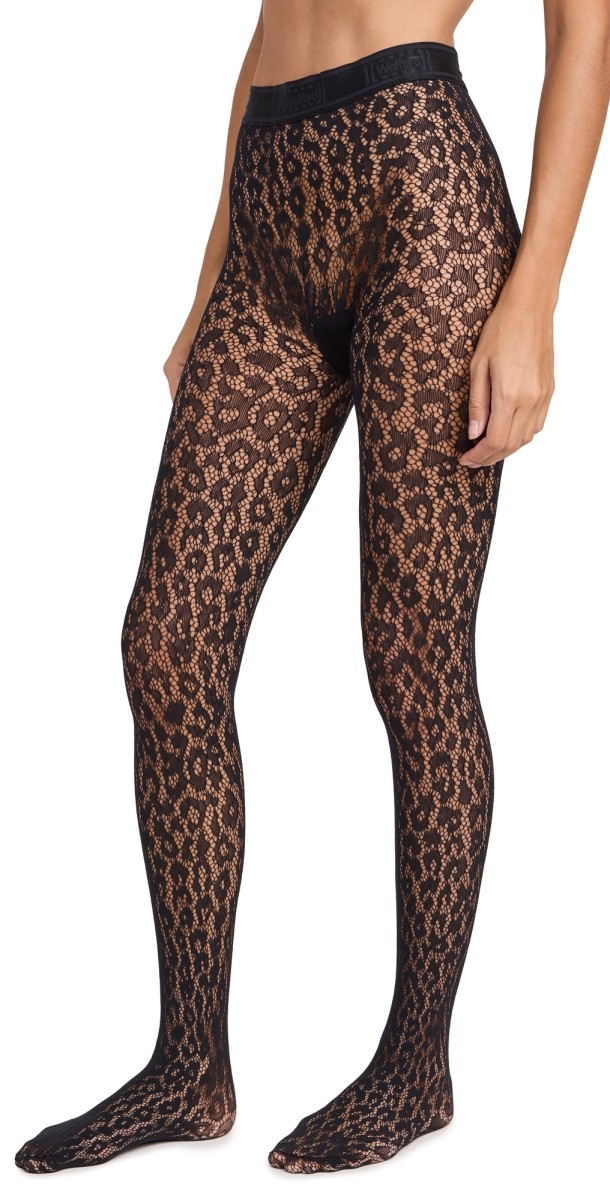 Wolford Leo Lace Tights Black