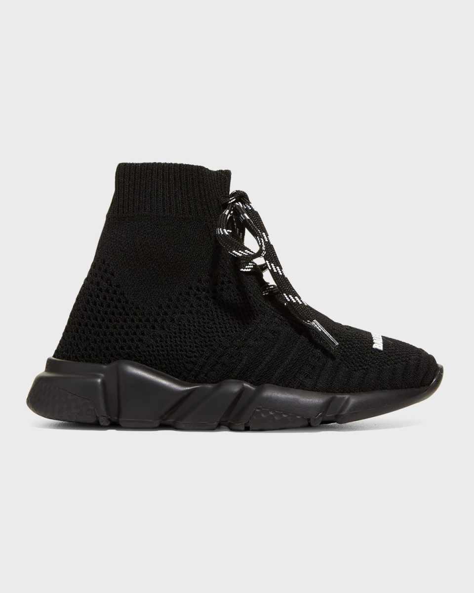 Kid's Speed Sock Knit Lace-Up Sneakers