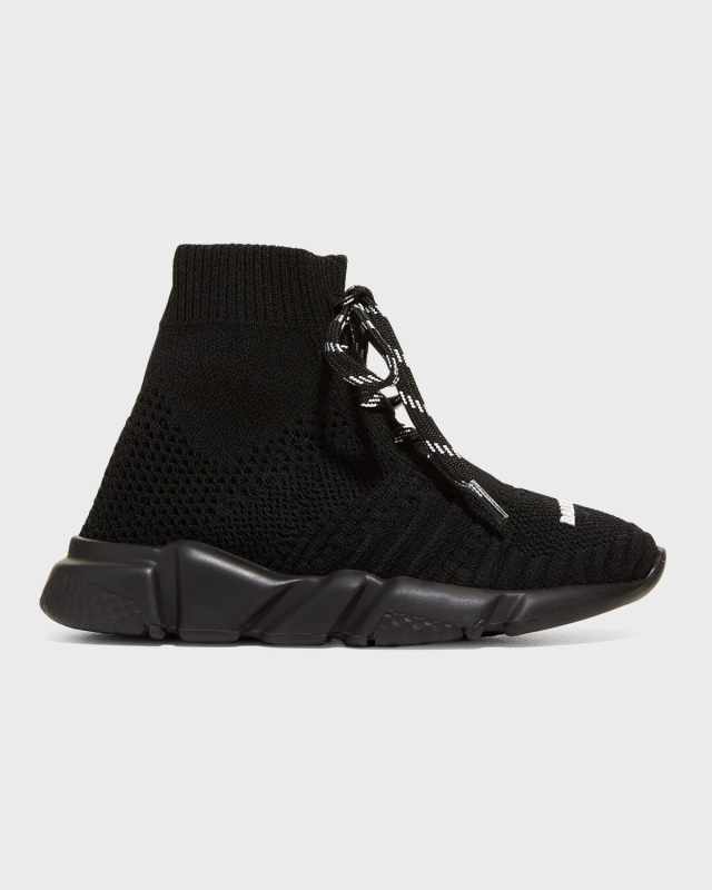 Kid's Speed Sock Knit Lace-Up Sneakers