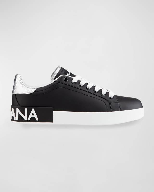 Leather Logo Low-Top Sneakers