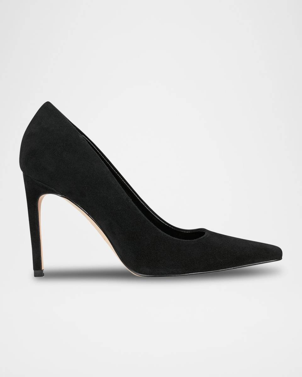 Snip Pointed Toe Leather Stiletto Pumps