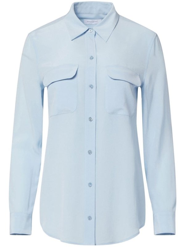 long-sleeve silk shirt