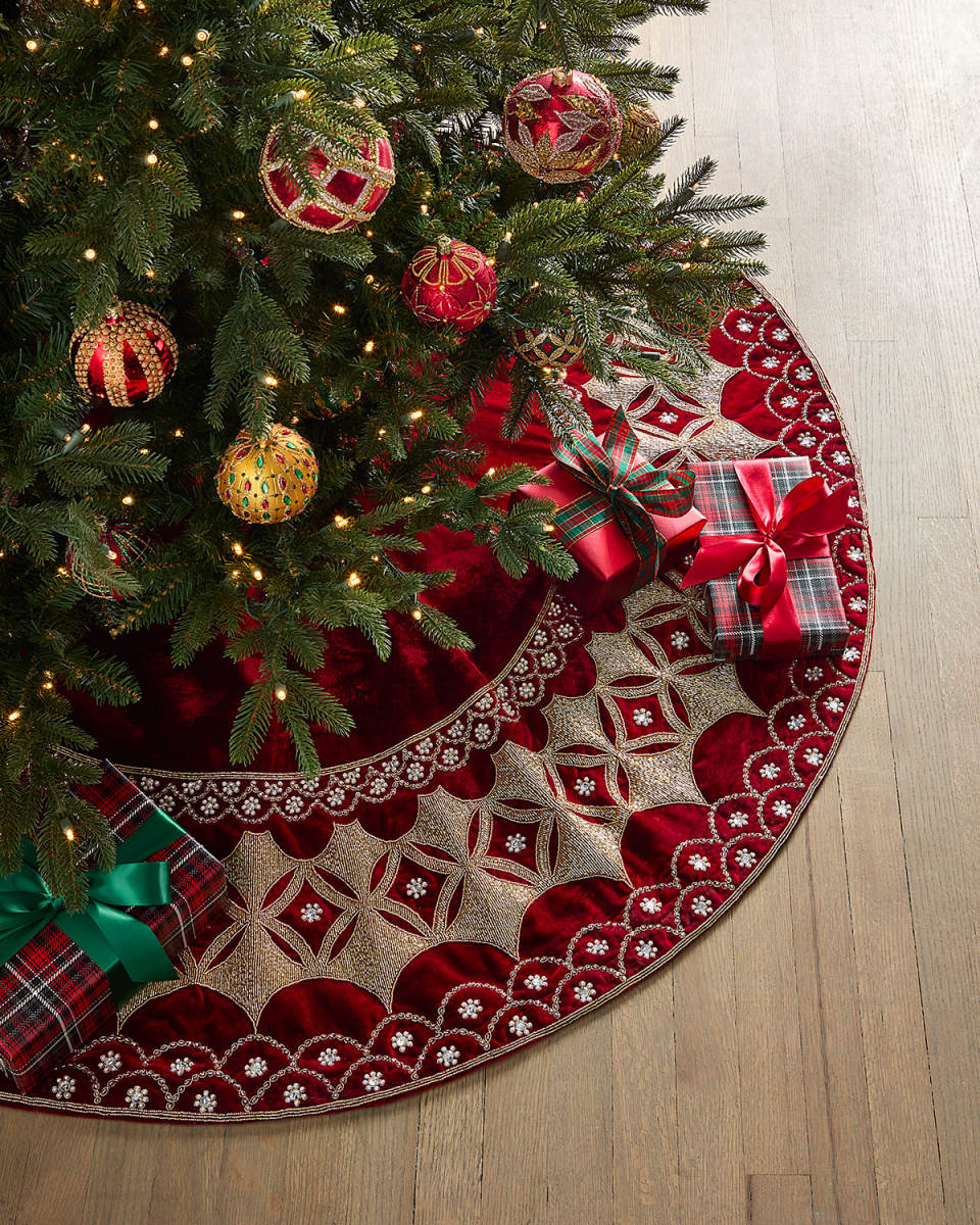 60" Velvet Beaded Tree Skirt
