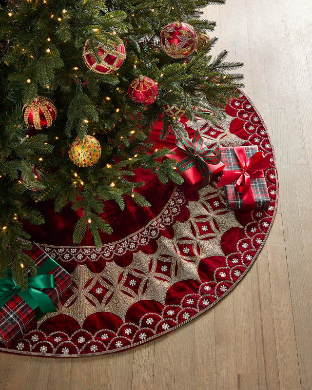 60" Velvet Beaded Tree Skirt