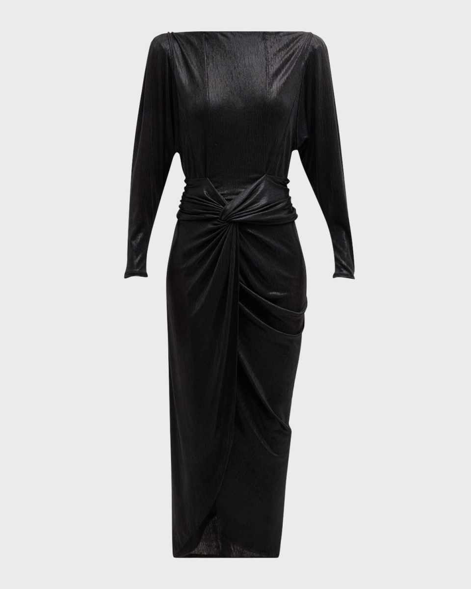 Oceanna Metallic Twist-Front Dress