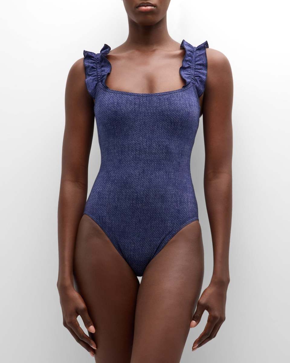 Nori Denim Silent Underwire One-Piece Swimsuit