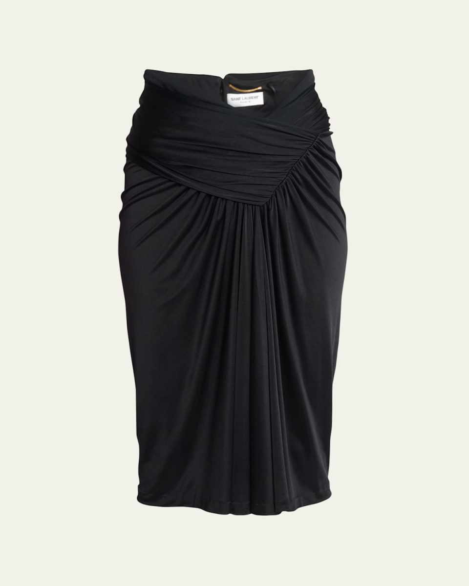 V Jersey Ruched Skirt
