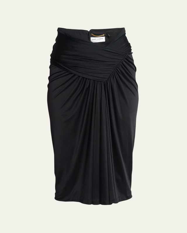 V Jersey Ruched Skirt