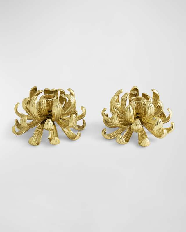 Dahlia Candle Holders, Set of 2